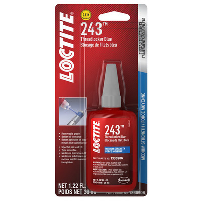 Thread Locker, Blue 243, 36 ml Bottle, Each - Loctite