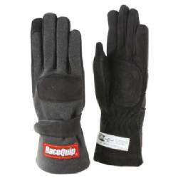 RaceQuip Racing Gloves Adult Medium  Black