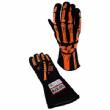 RJS Racing Gloves Adult Medium Black / Orange Skeleton Double Layer