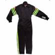 Racequip Racing Suit Youth Pro-1 Black/Green Stripe Medium